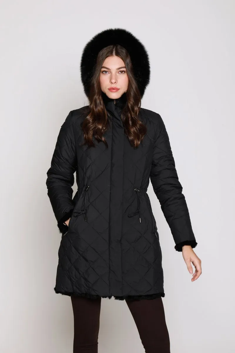 #1261HD Quilted Puffer Reverses to Faux Fur Clearance $208 XL-XXXL