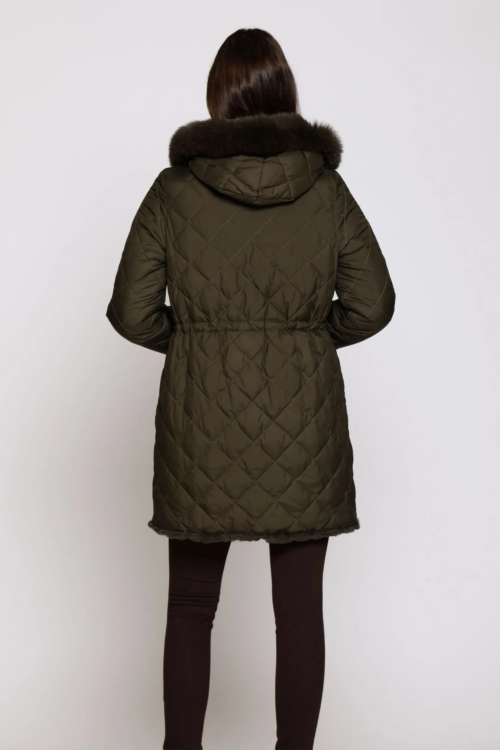 #1261HD Quilted Puffer Reverses to Faux Fur Clearance $208 XL-XXXL