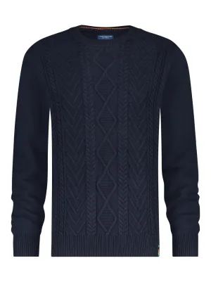 A Fish Named Fred Cable Sweater | Navy