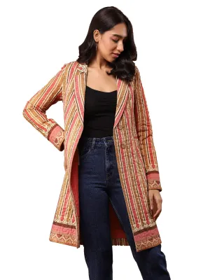 Aarke Ritu Kumar Brown Striped Trench Coat