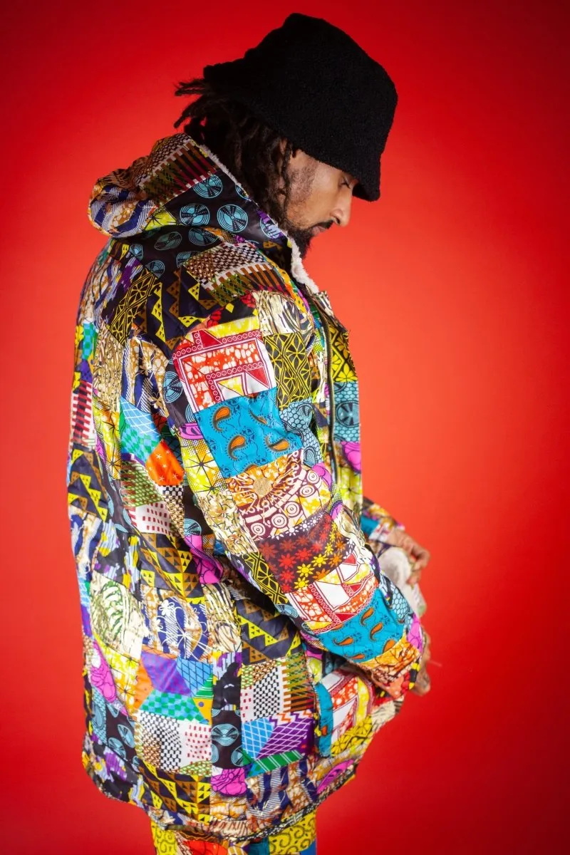 African Winter Coat in Patchwork