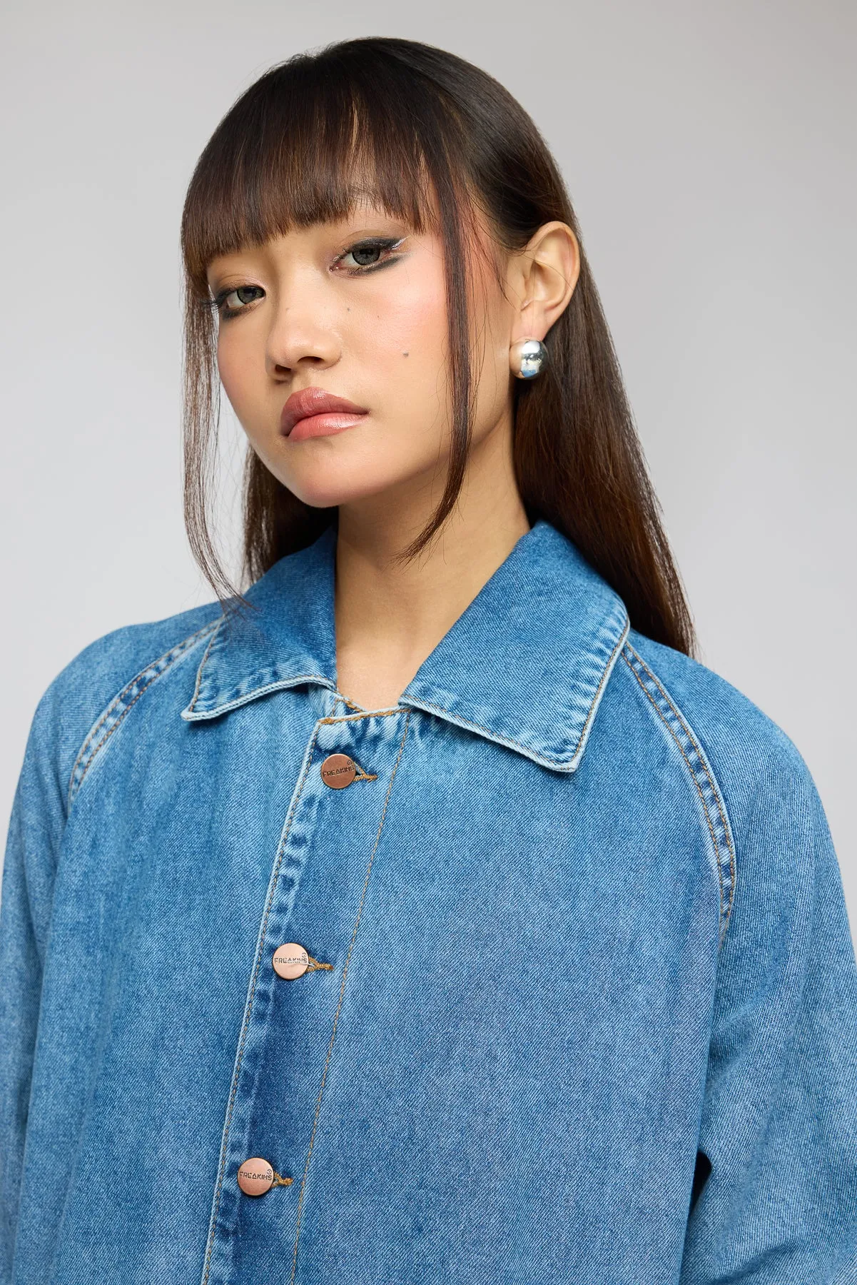 Basic Blue Denim Trenchcoat