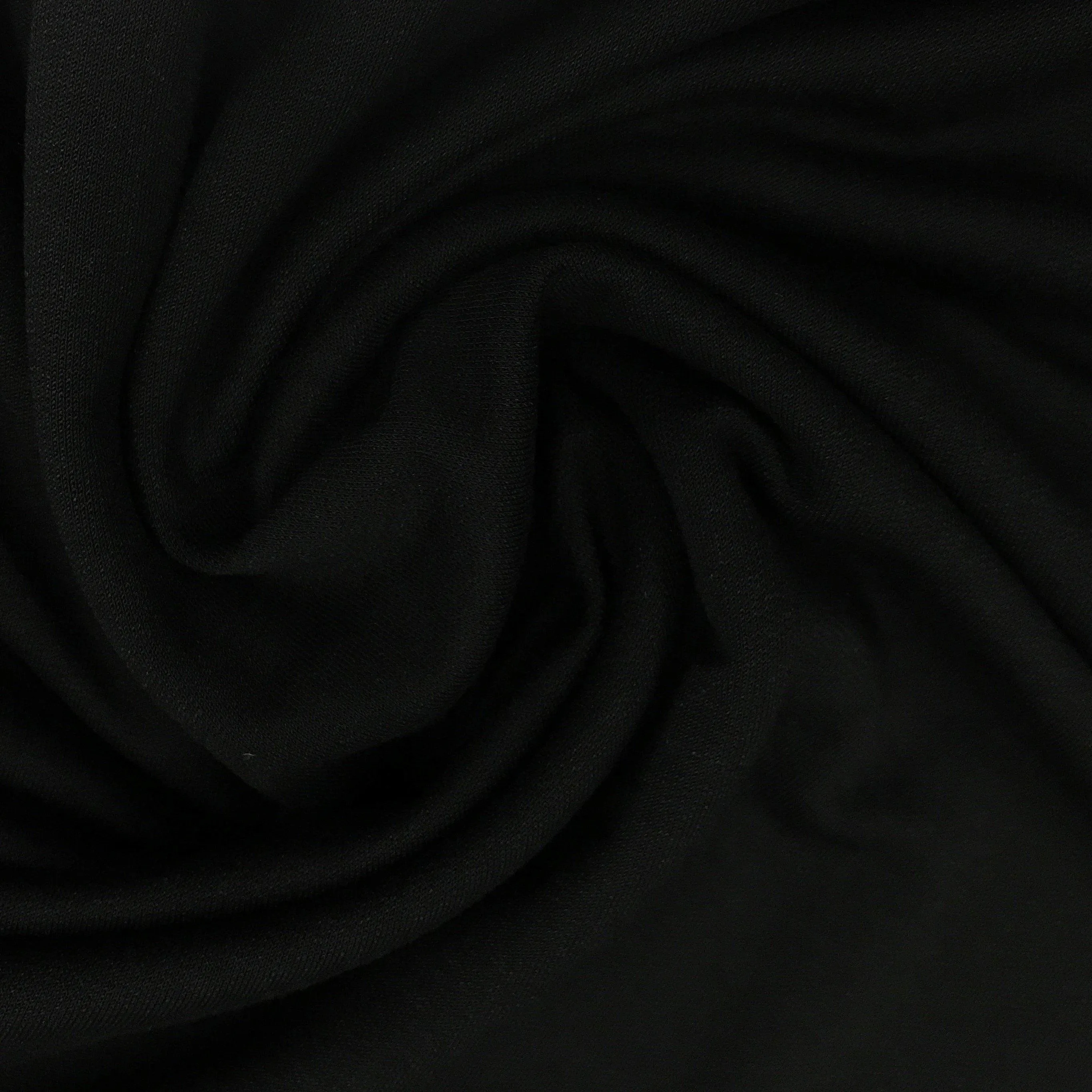 Black Bamboo Stretch Fleece Fabric - 320 GSM, $14.20/yd, 15 Yards