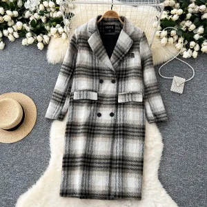 British Style Plaid Thermal Trench Coat