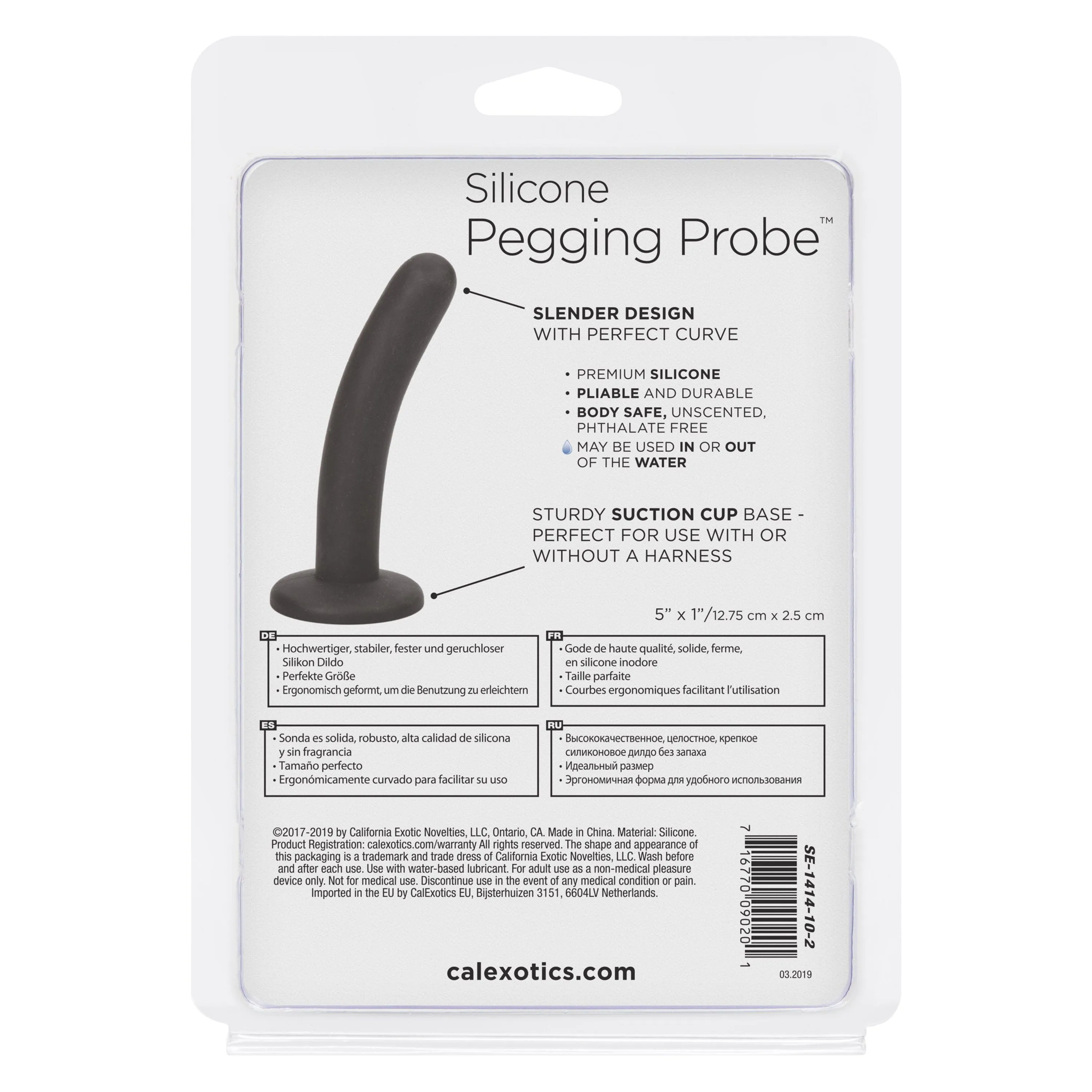 California Exotics - Silicone Pegging Probe Strap On Dildo 5" (Black)