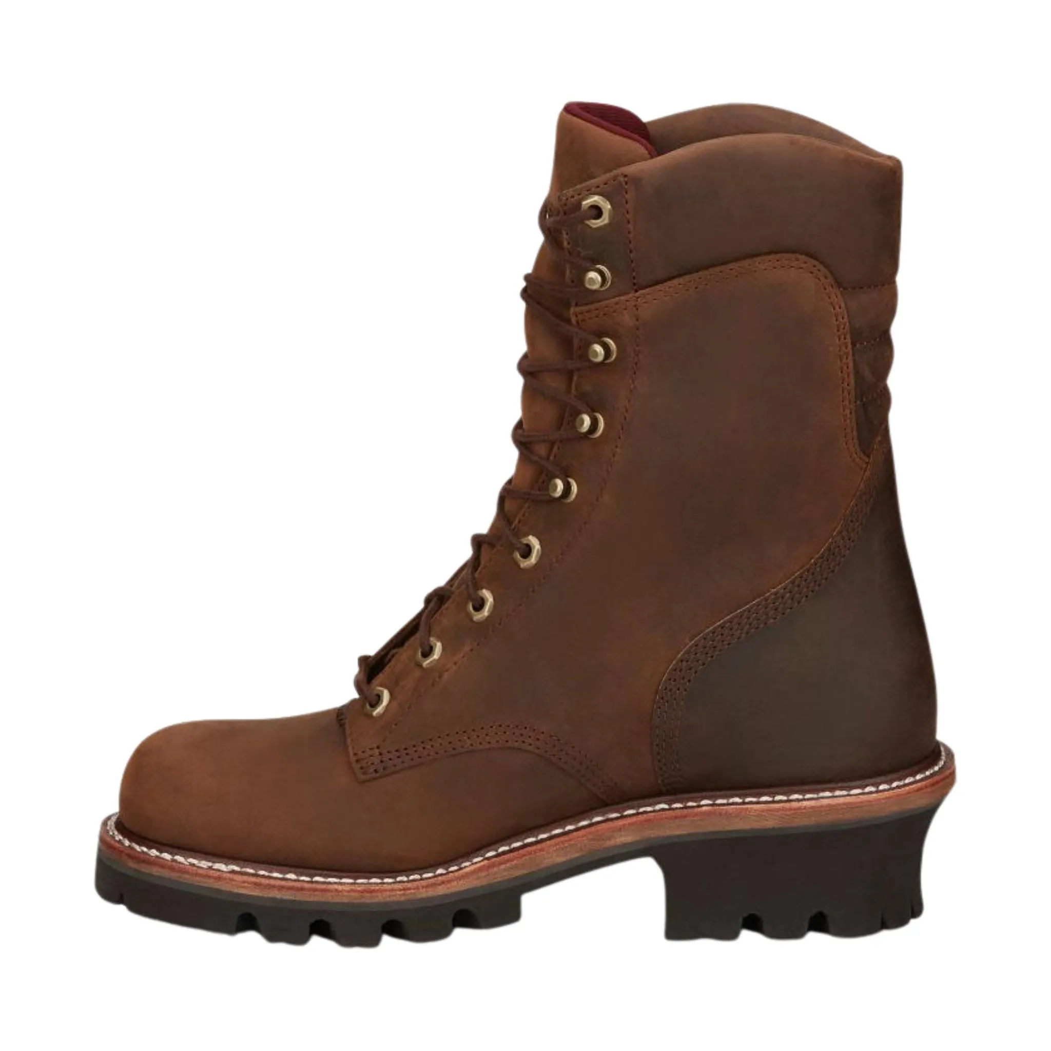 Chippewa Men's Super DNA Waterproof 9 Inch Logger Soft Toe Work Boots - Brown