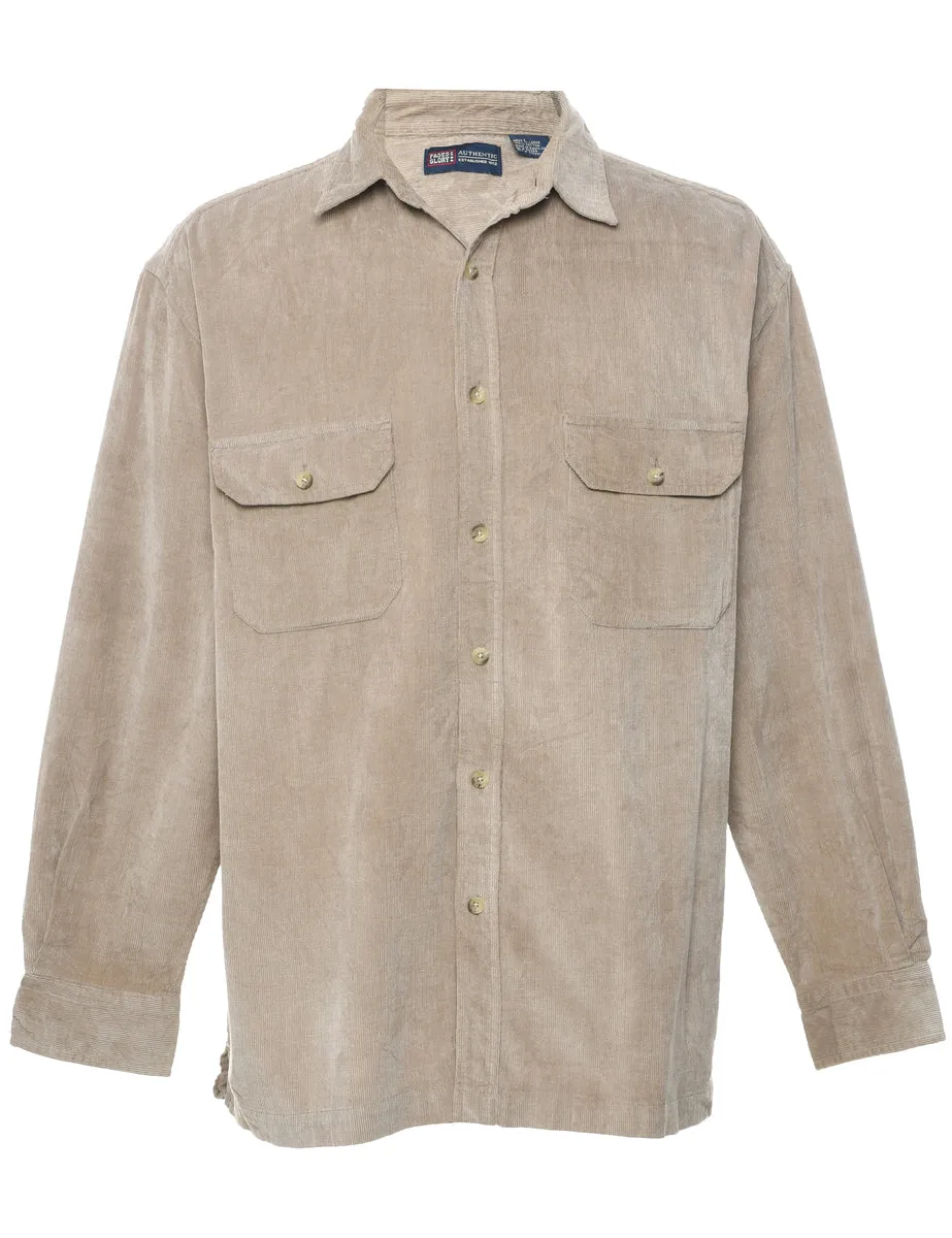 Corduroy Light Brown Shirt - L