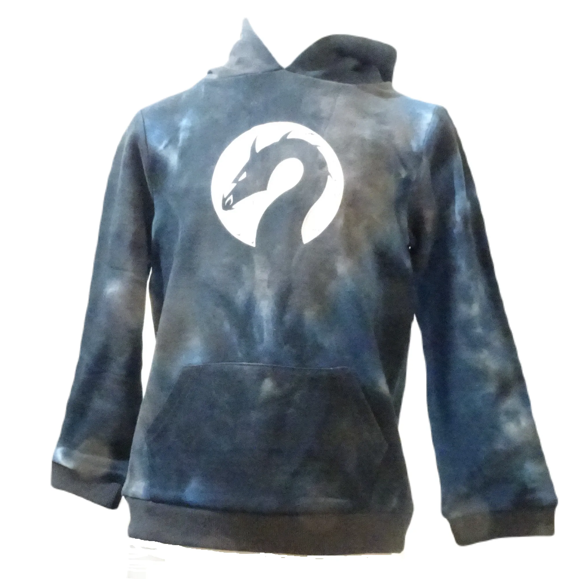 Cotton Navy tie-dye Dragon hoodie