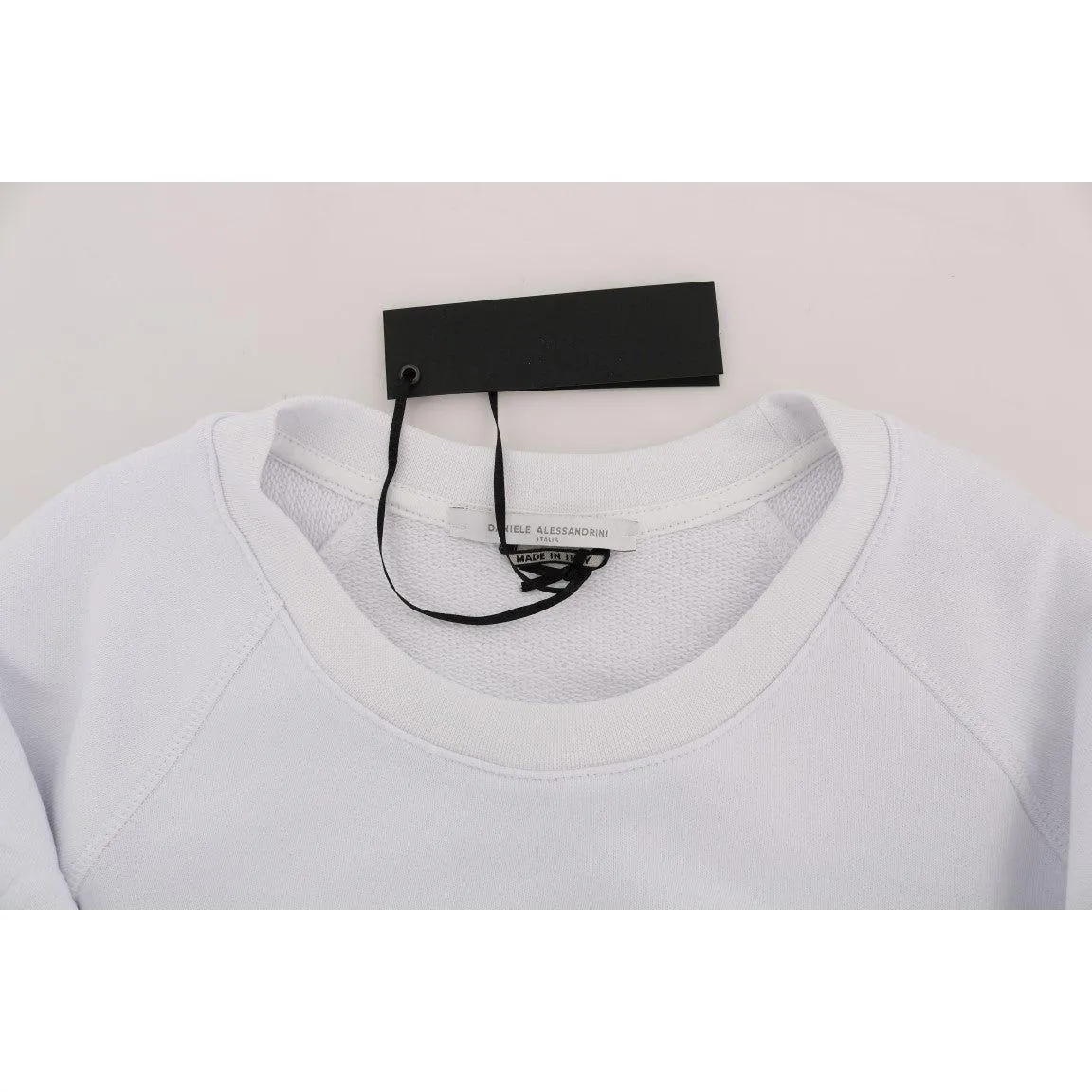 Daniele Alessandrini Elegant White Crewneck Cotton Sweater