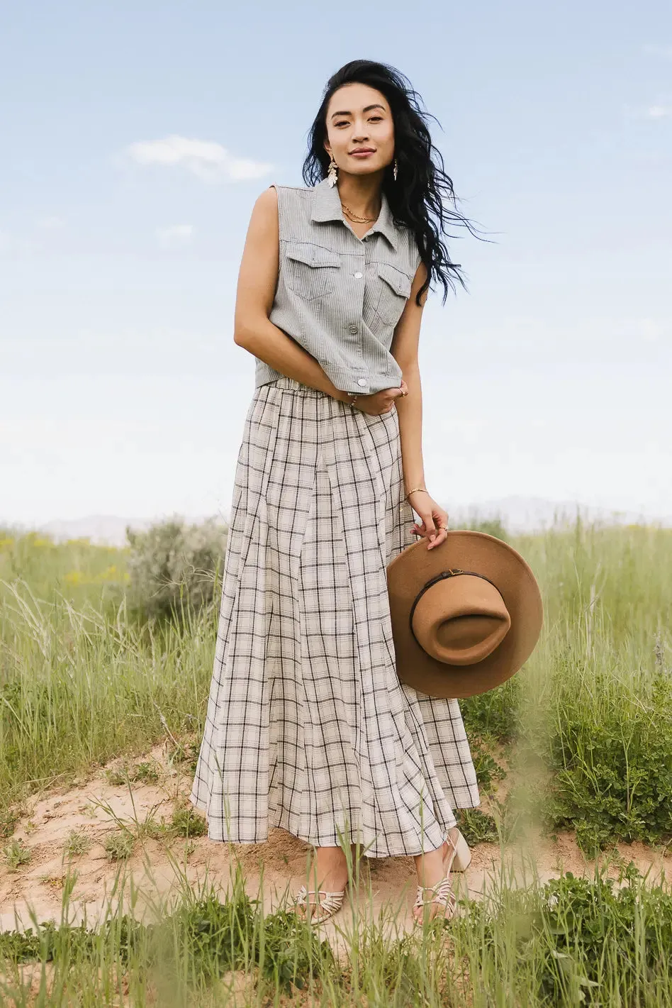 Daphne Striped Denim Vest - FINAL SALE