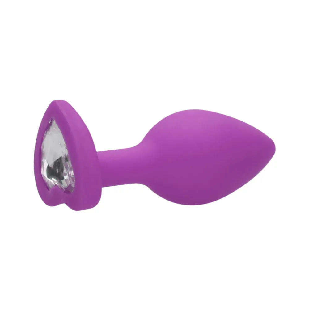 Diamond Heart Butt Plug Regular - Purple