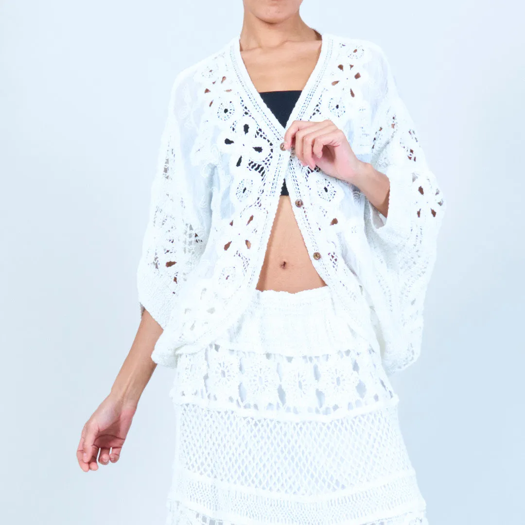 Elegant crochet lace cardigan wholesale