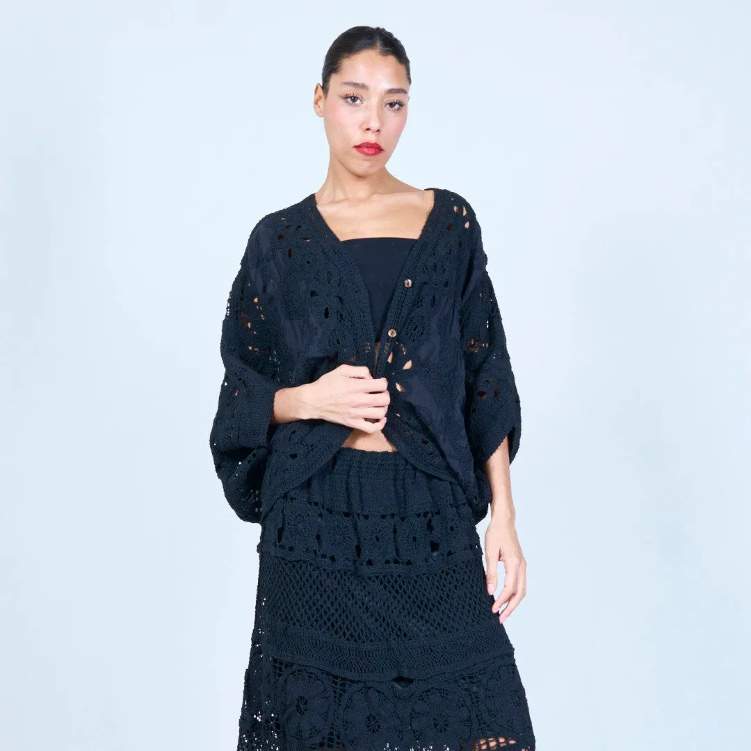 Elegant crochet lace cardigan wholesale