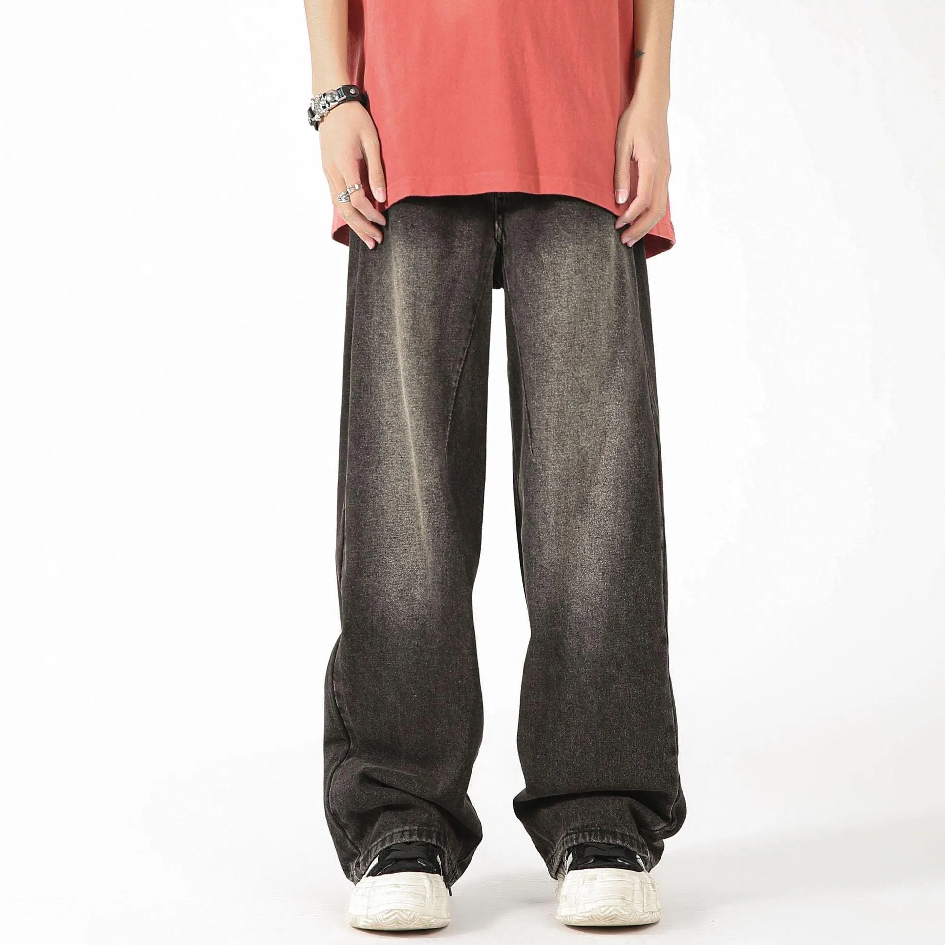 Fashion Men's Straight Loose Wide-leg Pants