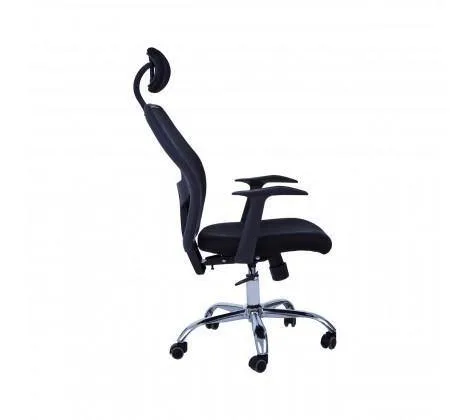 Flexible Black Home Office Chair With Black Arms And 5-Wheeler Base