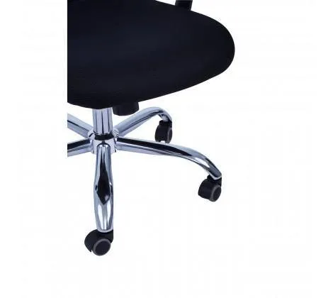 Flexible Black Home Office Chair With Black Arms And 5-Wheeler Base