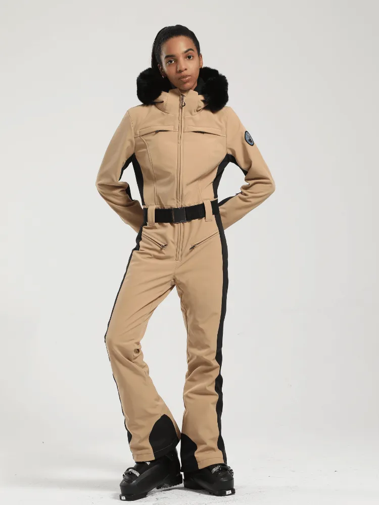 Gsou Snow Faux-Fur Slim Ski Jumpsuit - Women's