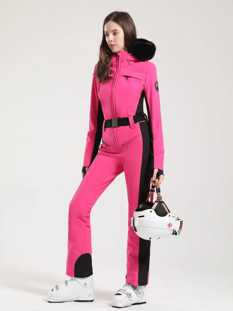 Gsou Snow Faux-Fur Slim Ski Jumpsuit - Women's