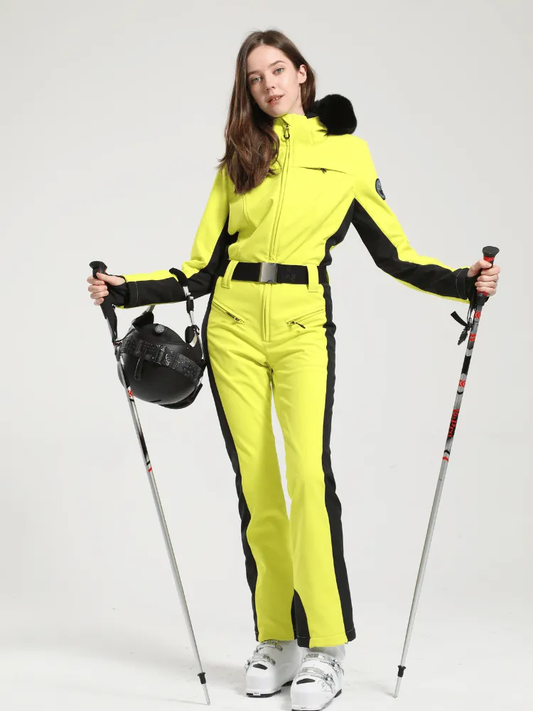 Gsou Snow Faux-Fur Slim Ski Jumpsuit - Women's