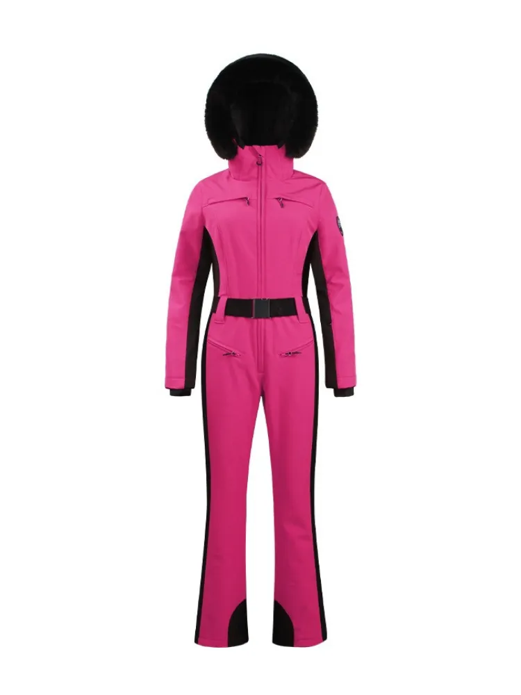 Gsou Snow Faux-Fur Slim Ski Jumpsuit - Women's