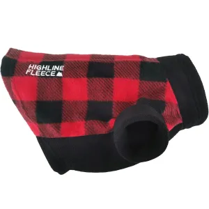 Highline Fleece Dog Coat Red/Black Plaid