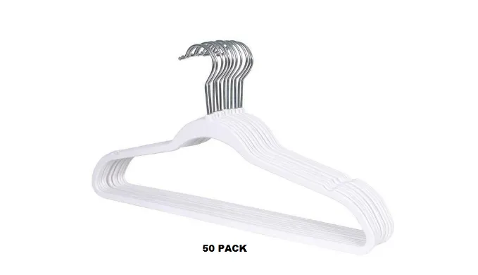 HUGE PRICE DROP - 50 Pack: Durable White Multi-Purpose Suit Swivel Hangers - Ships Next Day!