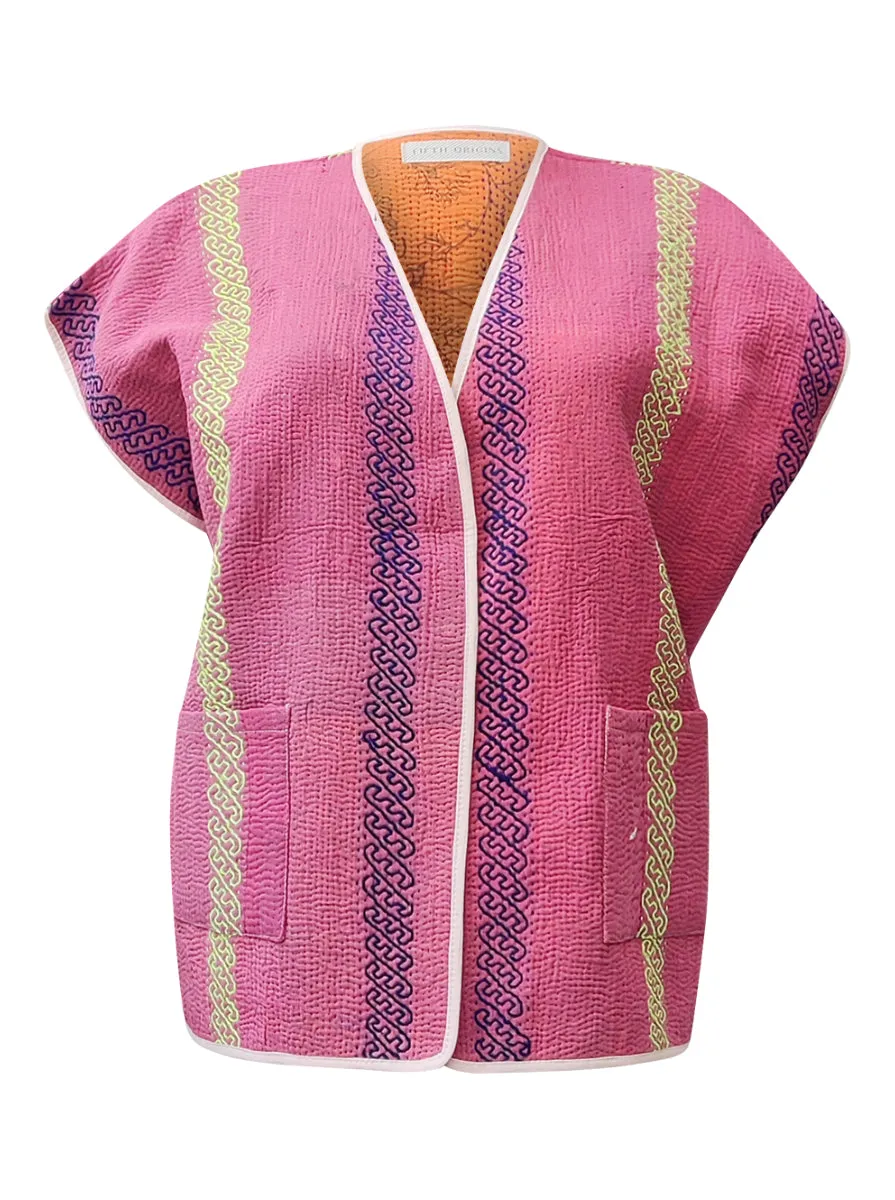 kantha reversible vest divya