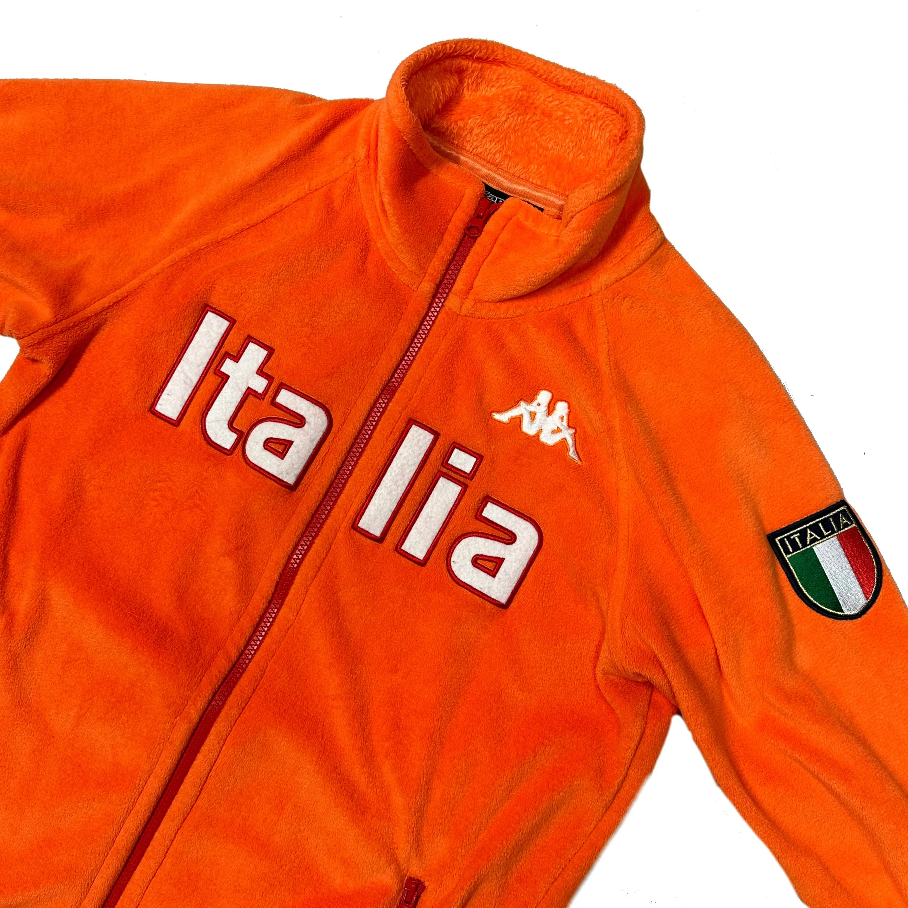 Kappa Spellout Italia Zip Up Fleece In Orange ( L )