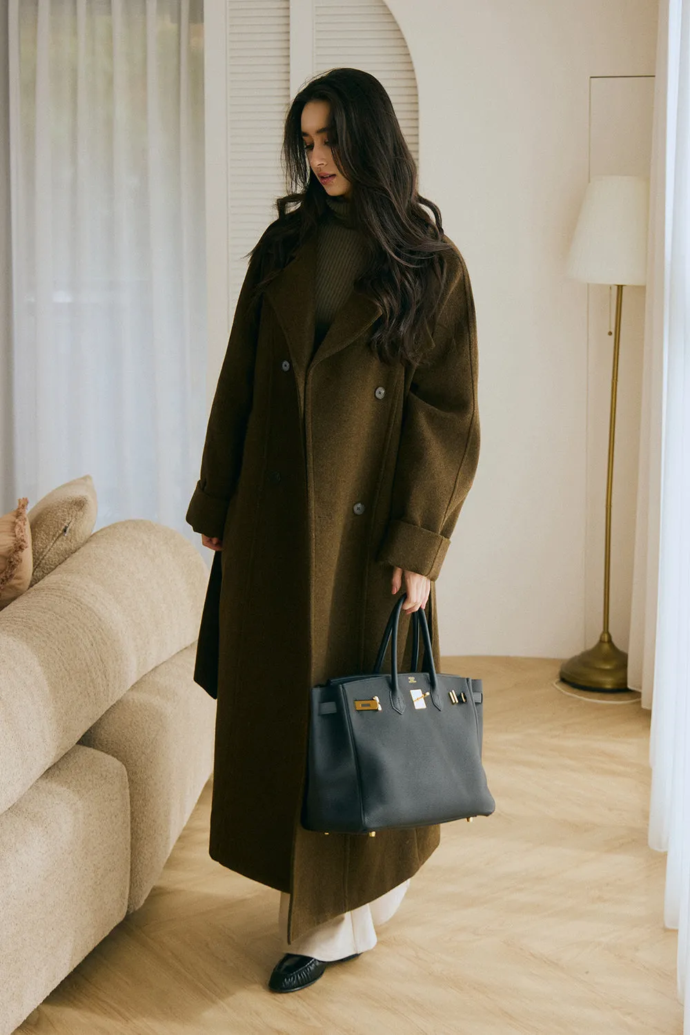 綁帶羊毛大衣<br>Chic Belted Wool Coat