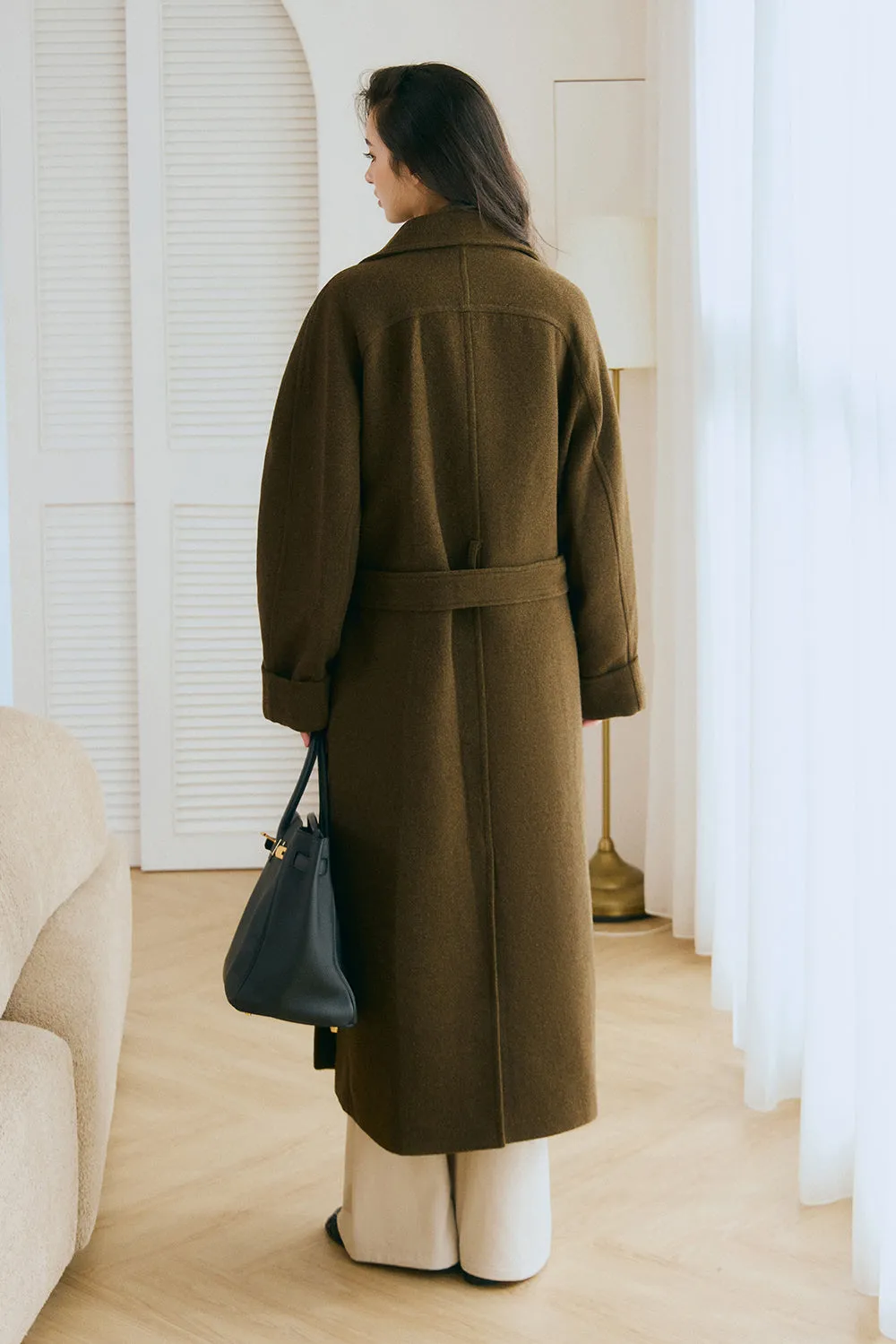 綁帶羊毛大衣<br>Chic Belted Wool Coat