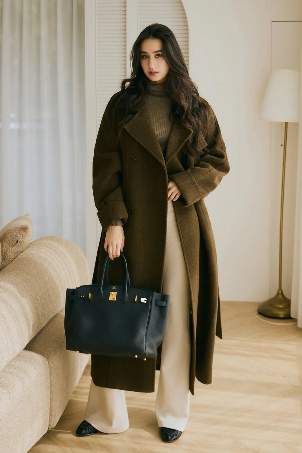 綁帶羊毛大衣<br>Chic Belted Wool Coat