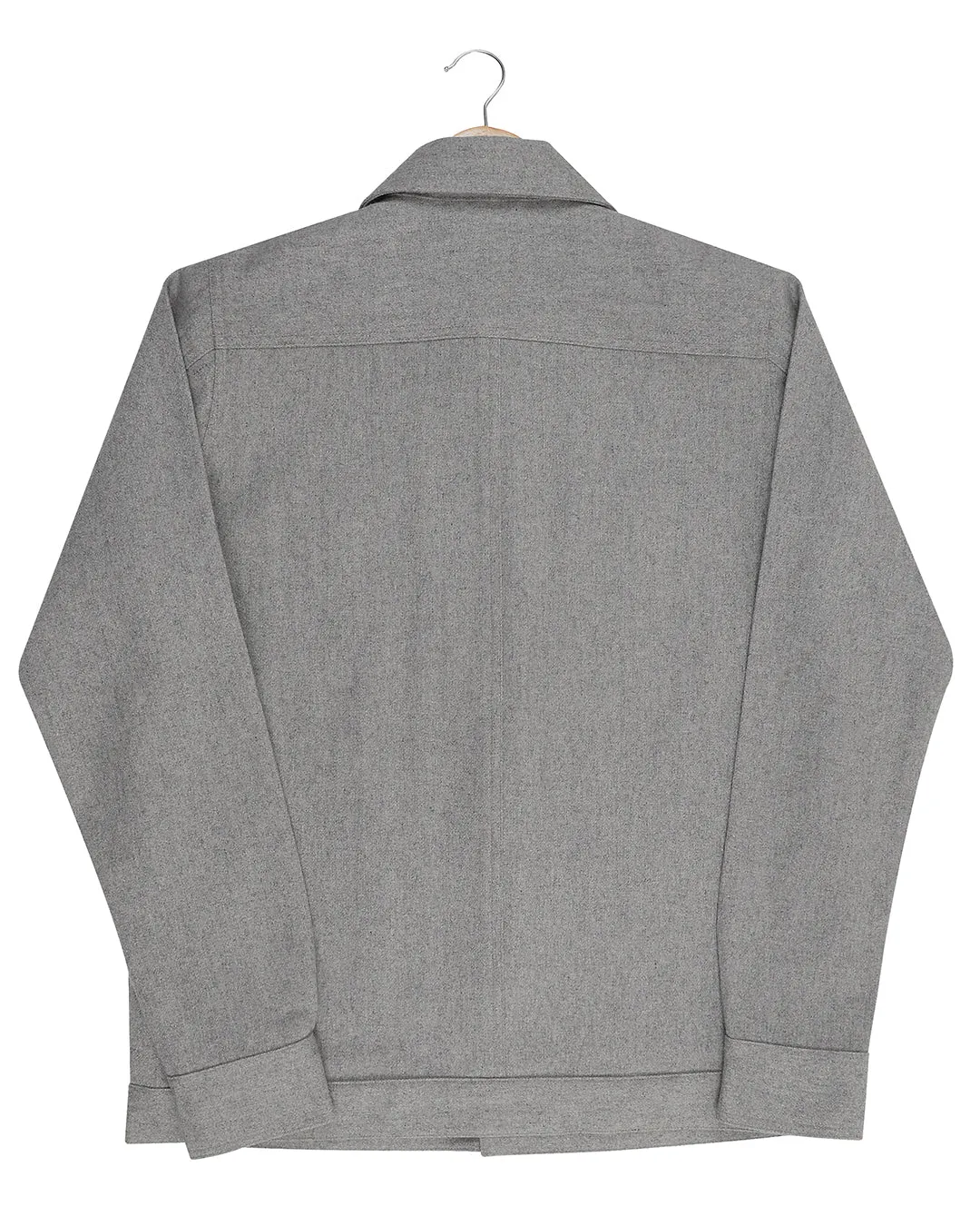 Luxire Light Grey Wool Shirt Jacket