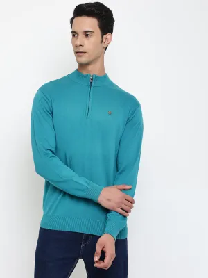 Men Sea Green Sweater