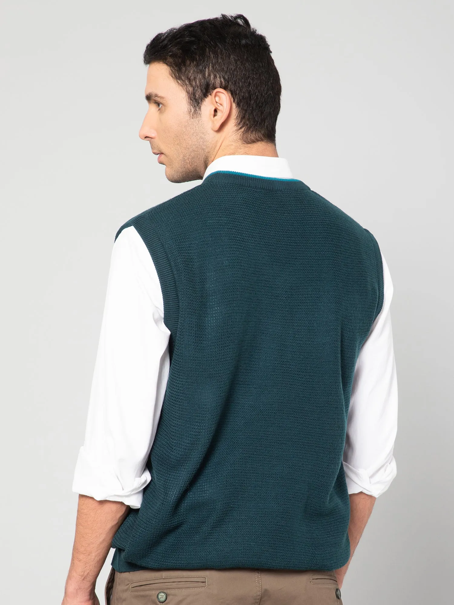 Men Teal Sweater