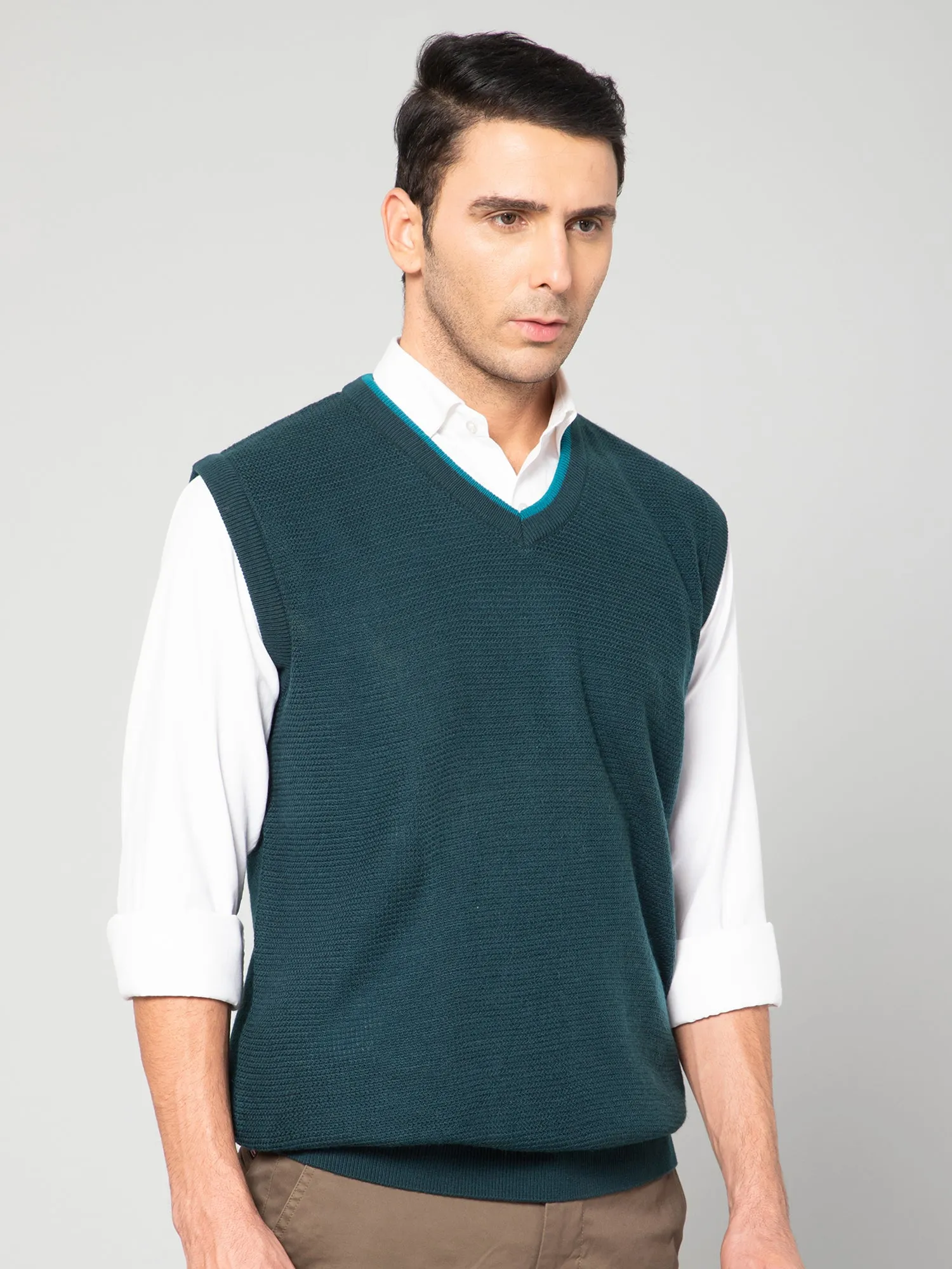 Men Teal Sweater