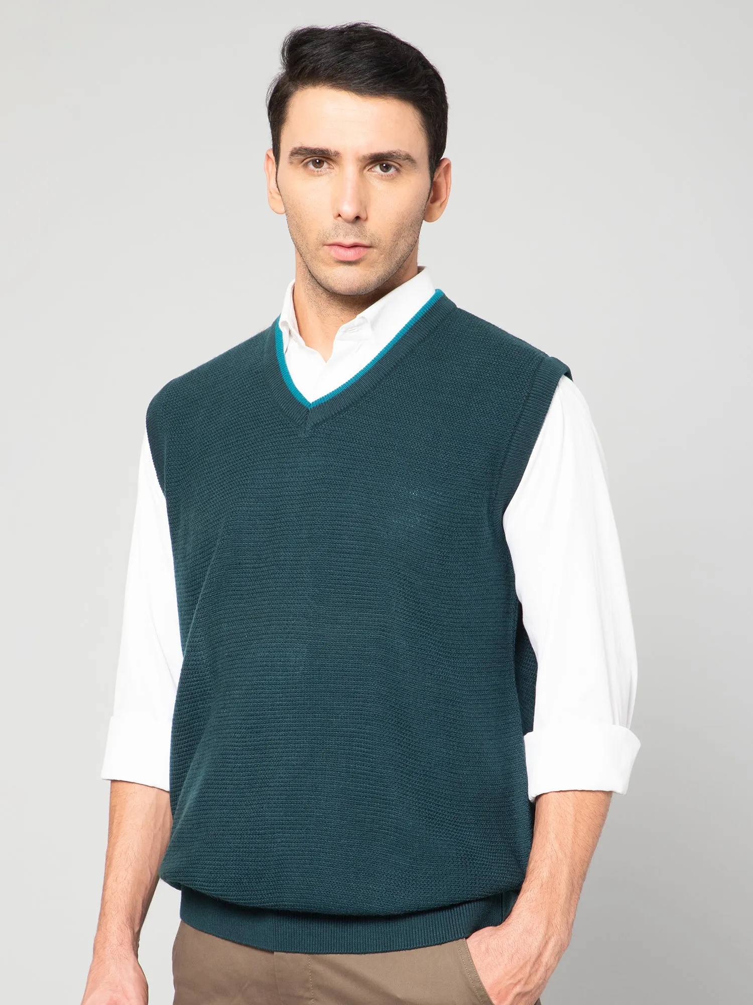 Men Teal Sweater