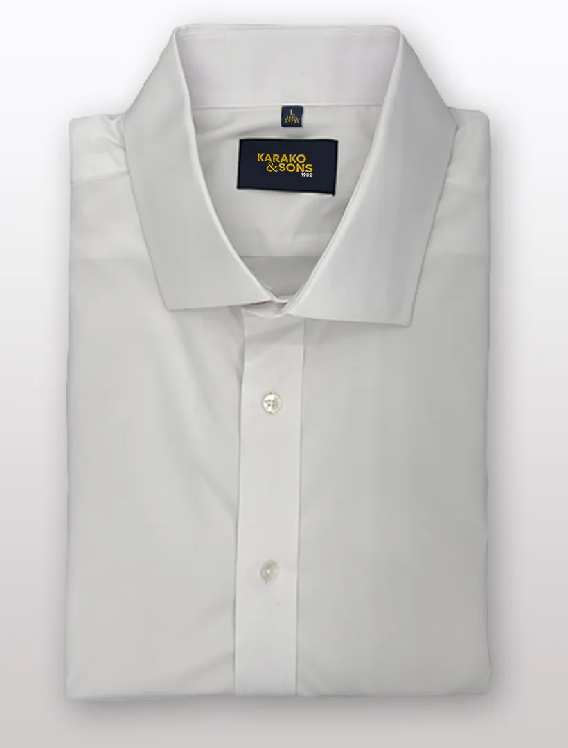 Men's White Bamboo Wrinkle-Free Slim Fit Dress Shirt