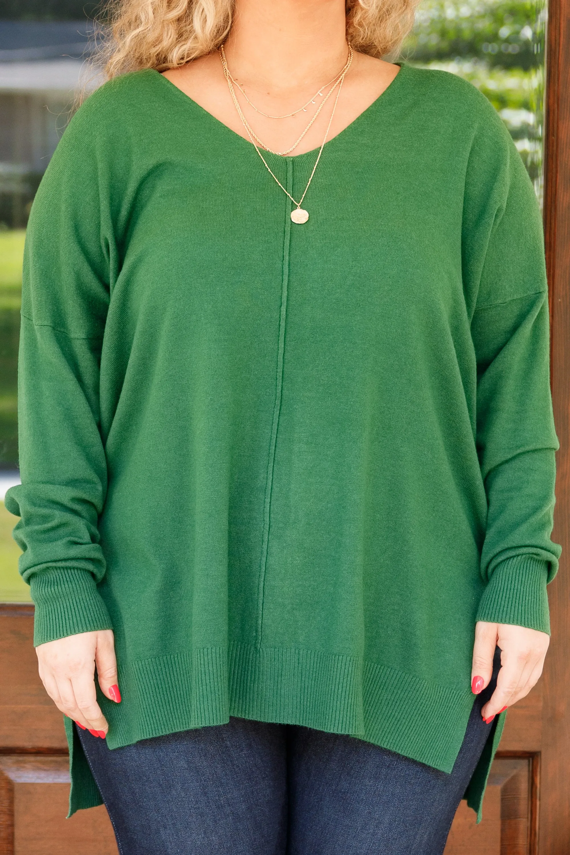 Miss Who I Was Sweater, Heather Dark Green