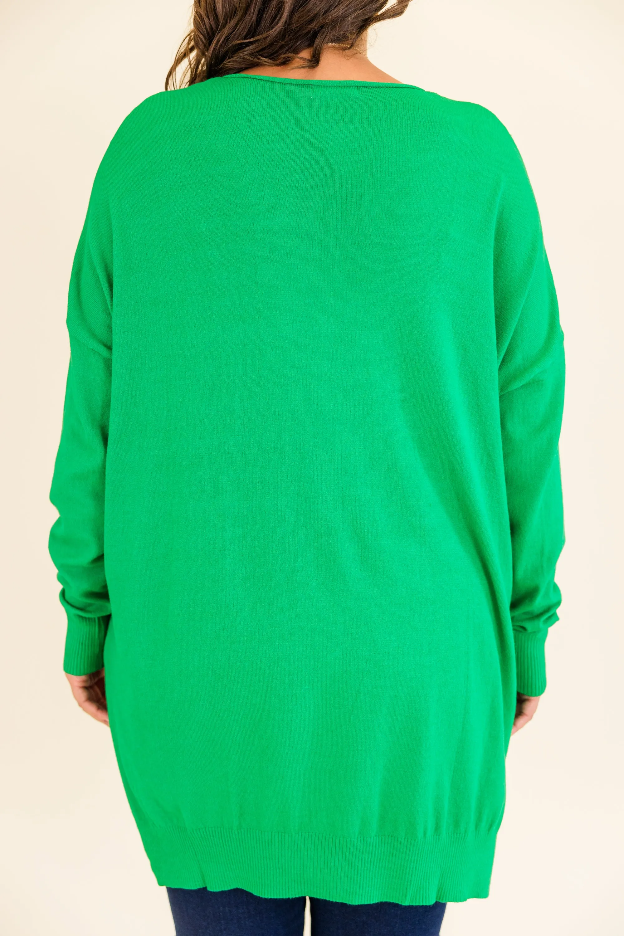 Miss Who I Was Sweater, Kelly Green