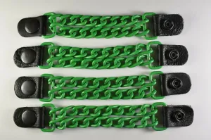 Motorcycle Leather Chain Vest Extender Biker Snap on - Extend your Vest (GREEN)