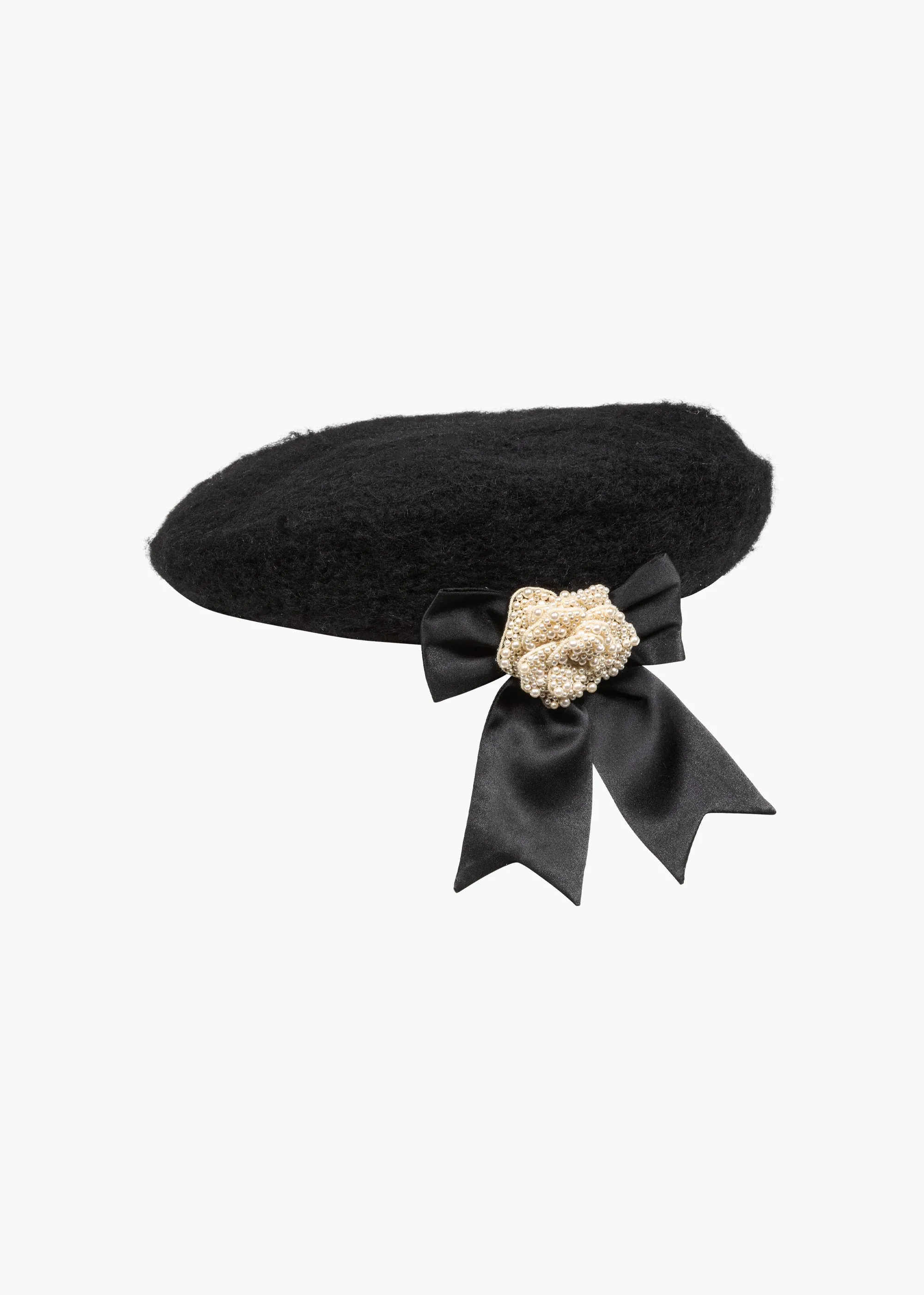 Muriel Bow Beret -- Pearl