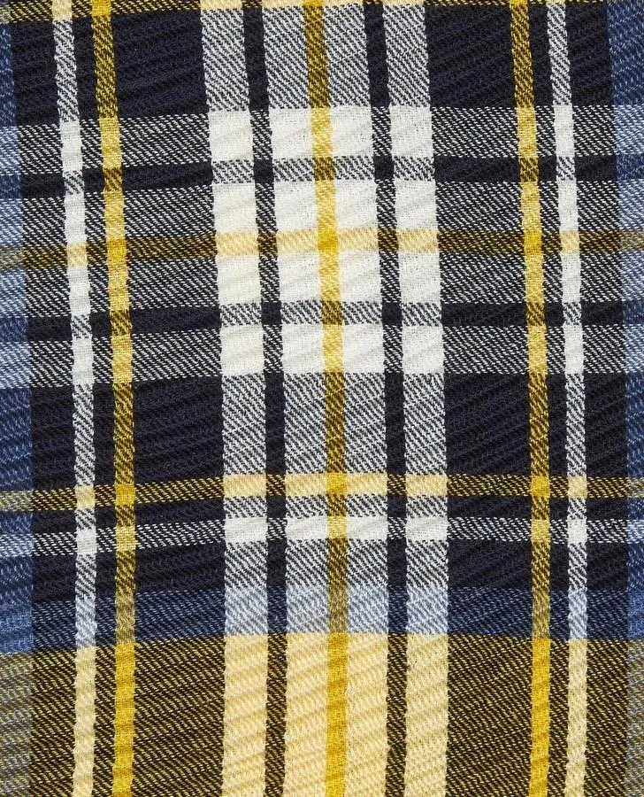 Mustard Yellow Check Pleated Scarf