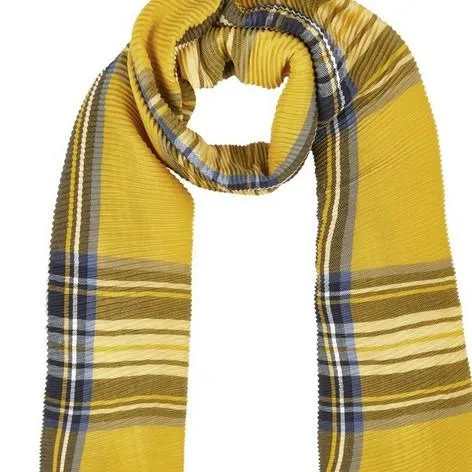 Mustard Yellow Check Pleated Scarf