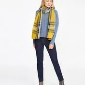 Mustard Yellow Check Pleated Scarf