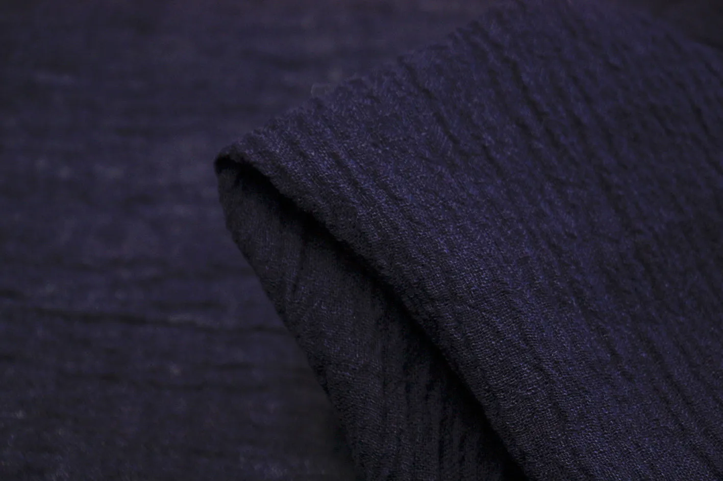 Navy Blue Crinkle Linen