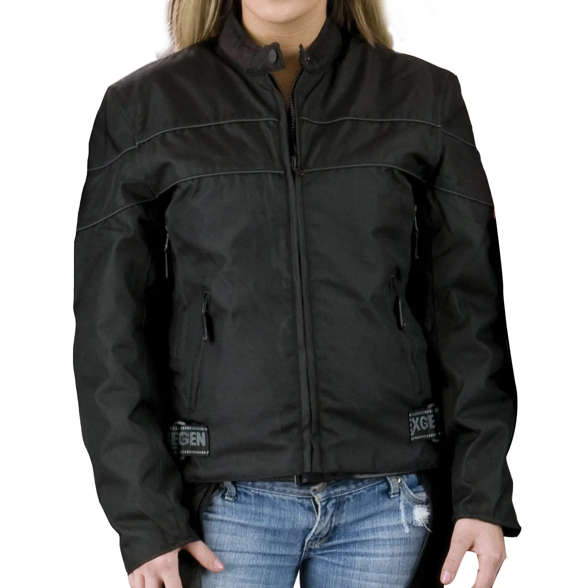 NexGen XS2261 Women's Black Textile Lightweight Jacket with Reflective