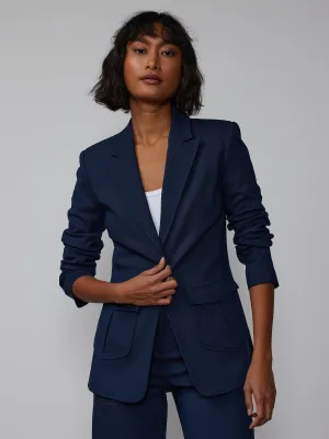 Petite Pleated Pocket Sculpted Blazer