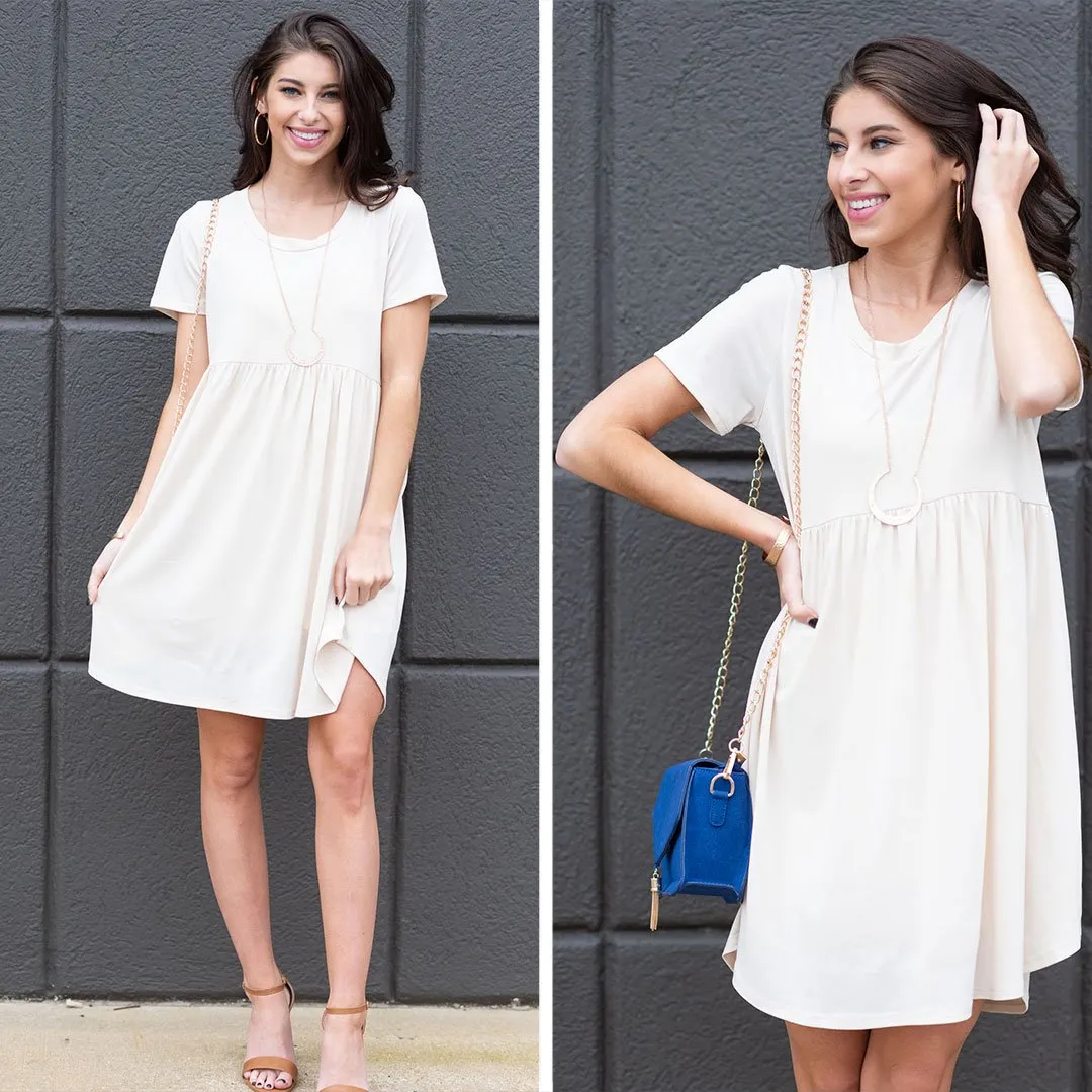 Playful And Pretty Dress, Cream