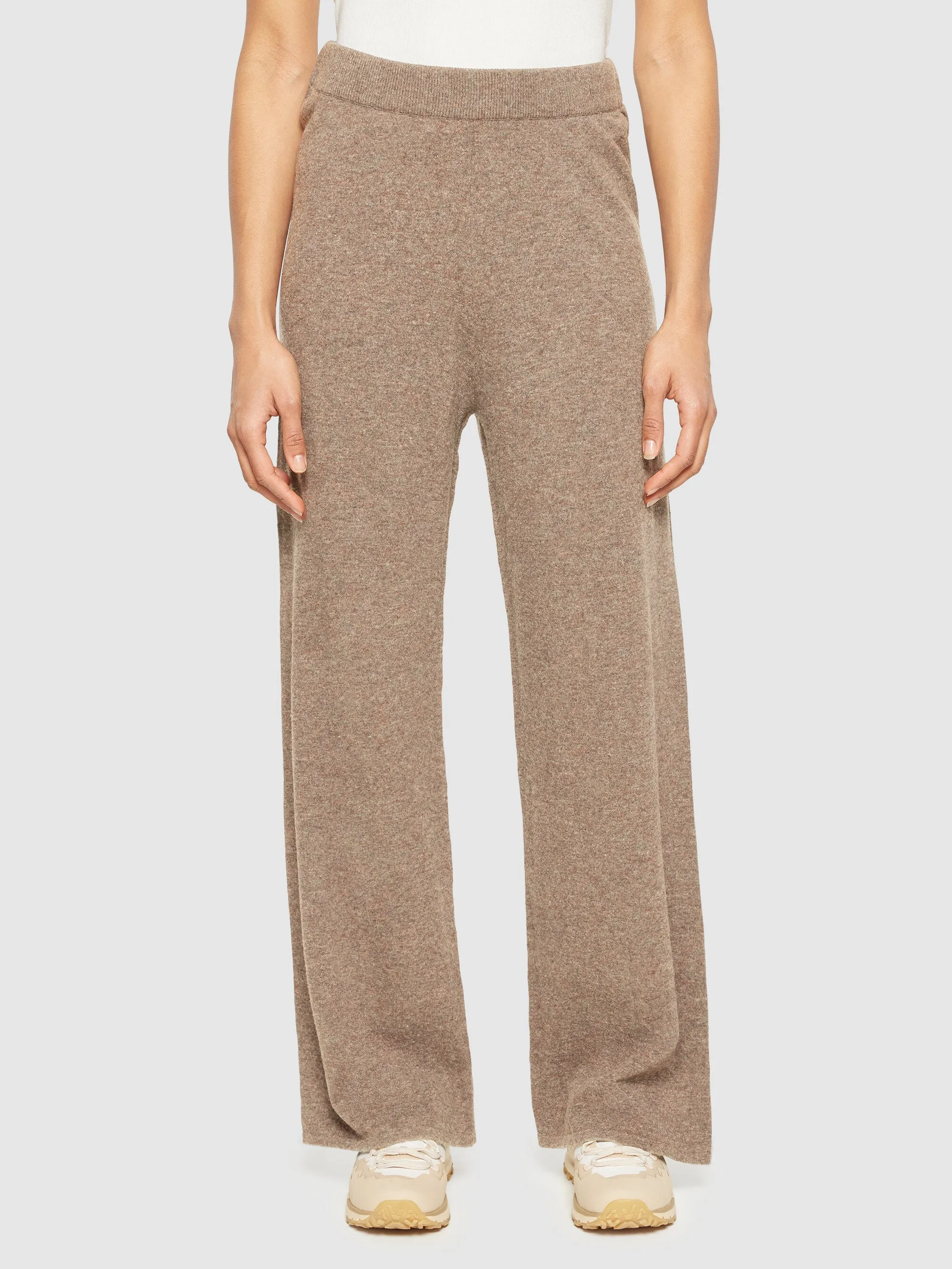 POSEY wide mid-rise knitted pants - RWS - Kelp melange