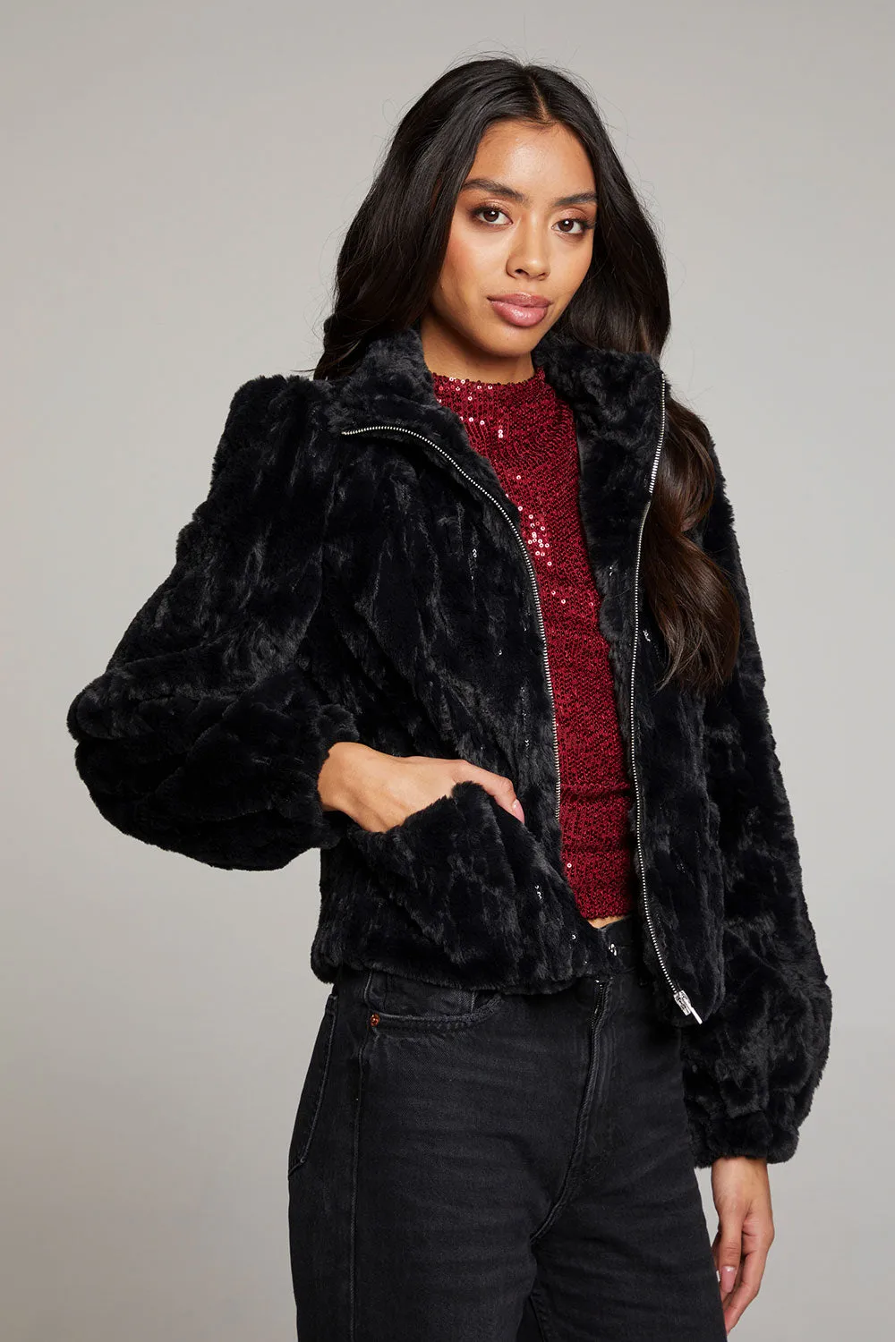 Puff Sleeve Licorice Jacket